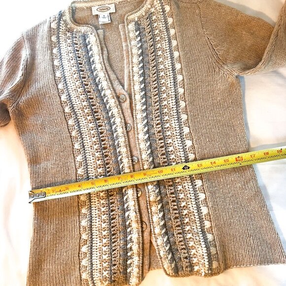 Vintage Talbots Boho Oatmeal Viscose Nylon Lambswool Angora Cashmere Cardigan S - Picture 8 of 11